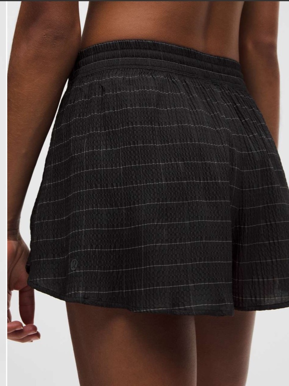 Lululemon Negative Split Textured Run Short 2.5" *Reflective Black XXS Grid - Picture 6 of 11